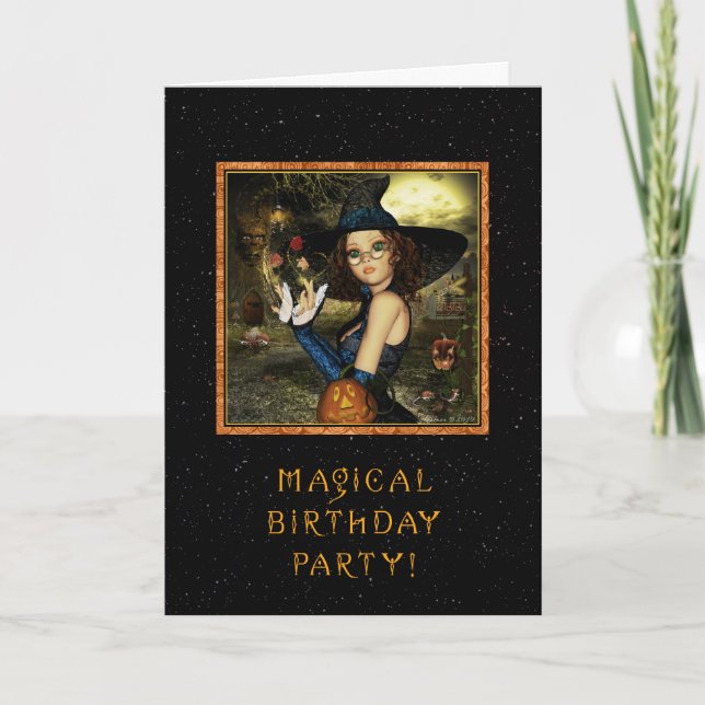 Birthday Party - Witch Personalised Invitation (Front)