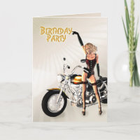 Birthday party with a girl and motorbike