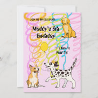 Birthday party WITH DOGGY FRIENDS Invitation