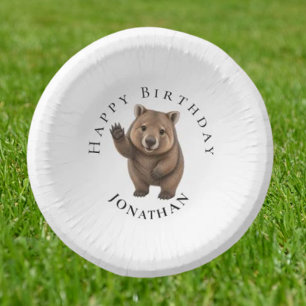 Birthday Party Wombat Paper Plate