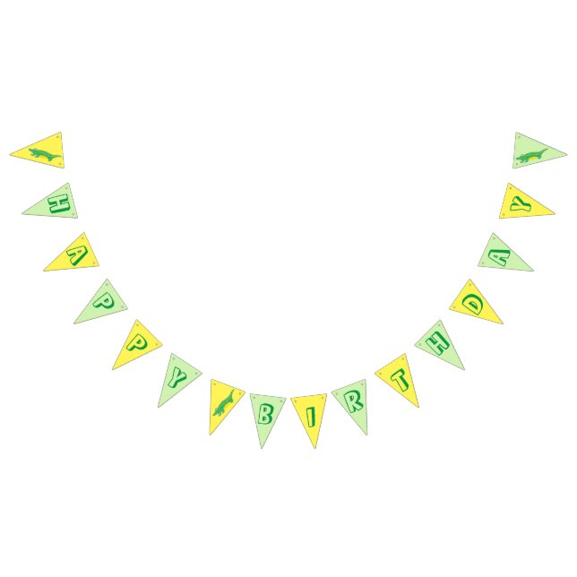 Birthday Party Yellow Green Alligator Crocodile Bunting (All)