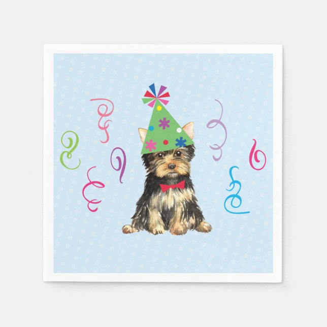 Birthday Party Yorkie Napkin (Front)