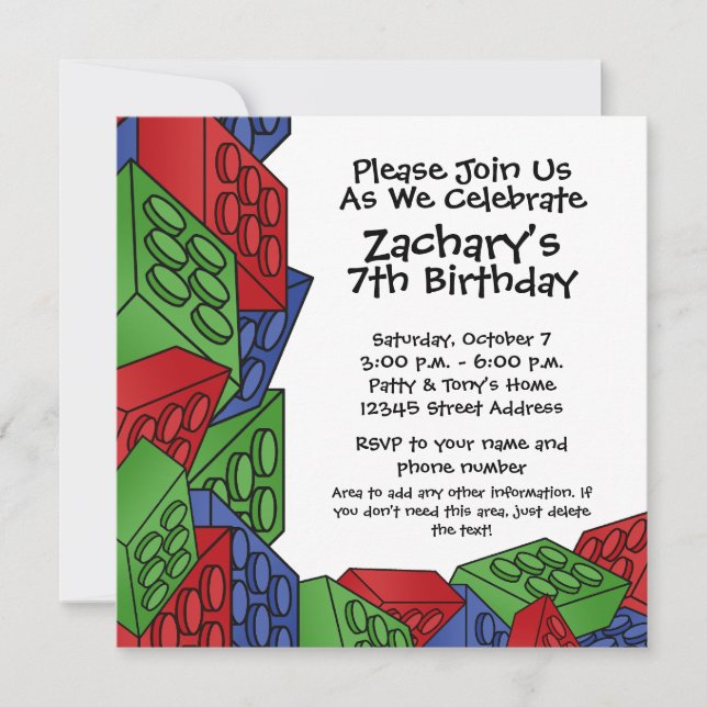 Birthday Party - Young Boy Invitation (Front)