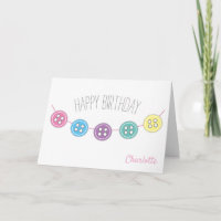 birthday pastel coloured sewing button