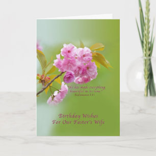 Birthday, Pastor’s Wife, Cherry Blossoms, Religiou Card