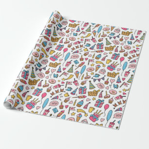 Birthday pattern wrapping paper