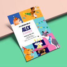 Birthday Paw-ty Kids Birthday Invitation