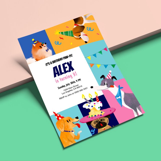 Birthday Paw-ty Kids Birthday Invitation (Creator Uploaded)