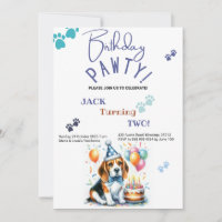 Birthday Pawty Beagle Dog Personalised Birthday