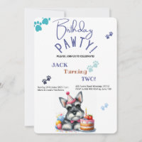 Birthday Pawty Miniature Schnauzer Dog Birthday