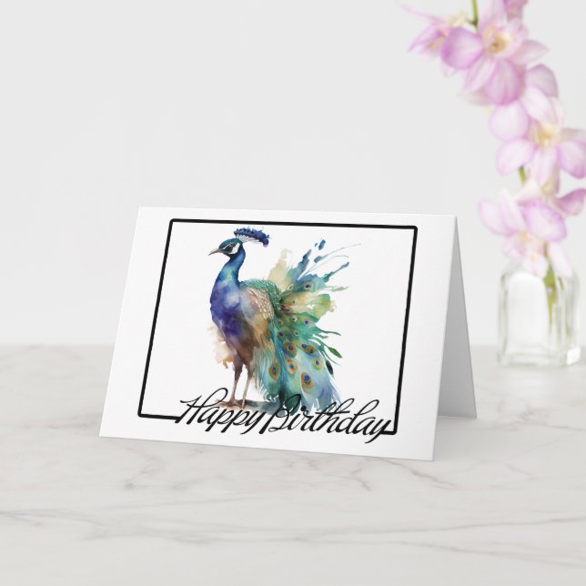 Birthday Peacock Card (Orchid)