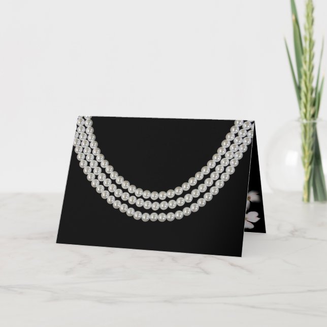 birthday-pearl necklace on black card (Front)