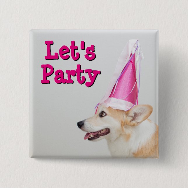 Birthday Pembroke Welsh Corgi Dog 15 Cm Square Badge (Front)