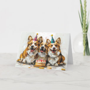 Birthday Pembroke Welsh Corgi Dogs Thank You Card