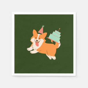 Birthday Pembroke Welsh Corgi Napkin