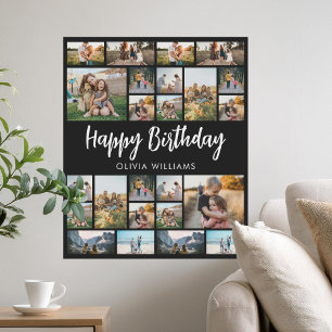 Birthday Personalised 24 Photo Collage Poster