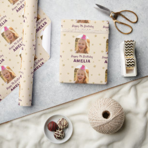Birthday Personalised Photo Wrapping  Paper