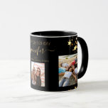 Birthday photo best friends black gold stars mug<br><div class="desc">A gift from friends for a woman's 21st birthday, celebrating her life with 3 of your photos of her, her friends, family, interest or pets. Personalise and add her name, age 21 and your names. Golden coloured letters. A chic, classic black background. Her name is written with a modern hand...</div>