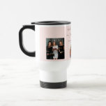 Birthday photo best friends blush pink travel mug<br><div class="desc">A gift from friends for a woman's 21st birthday, celebrating her life with 3 of your photos of her, her friends, family, interest or pets. Personalise and add her name, age 21 and your names. Black coloured letters. A girly, feminine blush pink, rose gold coloured background. Her name is written...</div>