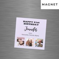 Birthday photo best friends lavender violet magnet