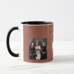 Birthday photo best friends names brown earth mug<br><div class="desc">A gift from friends for a woman's 21st birthday, celebrating her life with 3 of your photos of her, her friends, family, interest or pets. Personalise and add her name, age 21 and your names. A brown earth coloured background. Her name is written with a modern hand lettered style script...</div>