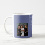 Birthday photo best friends names dark blue coffee mug<br><div class="desc">A gift from friends for a woman's 21st birthday, celebrating her life with 3 of your photos of her, her friends, family, interest or pets. Personalise and add her name, age 21 and your names. A dark blue coloured background. Her name is written with a modern hand lettered style script...</div>