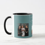 Birthday photo best friends names green cyan mug<br><div class="desc">A gift from friends for a woman's 21st birthday, celebrating her life with 3 of your photos of her, her friends, family, interest or pets. Personalise and add her name, age 21 and your names. A green, dark cyan coloured background. Her name is written with a modern hand lettered style...</div>