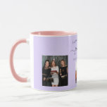 Birthday photo best friends names violet lavender mug<br><div class="desc">A gift from friends for a woman's 21st birthday, celebrating her life with 3 of your photos of her, her friends, family, interest or pets. Personalise and add her name, age 21 and your names. A violet, lavender coloured background. Her name is written with a modern hand lettered style script...</div>