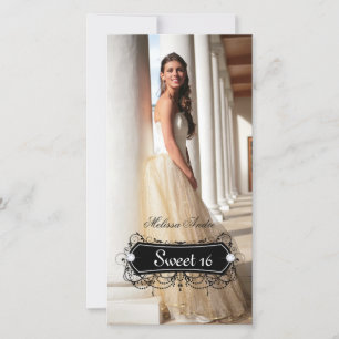 Birthday Photo Card Sweet Sixteen Grad Quinceanera