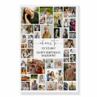 Birthday Photo Collage 45 Photo Grid Foam Board