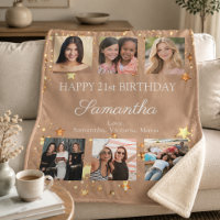 Birthday photo collage best friends Camel Fleece
