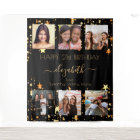 Birthday photo collage black gold best friends