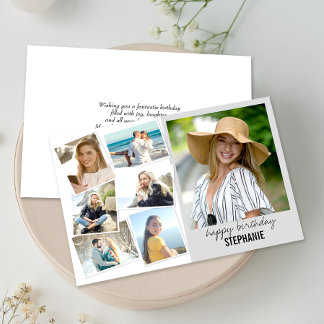 Birthday Photo Collage Custom Greeting Card