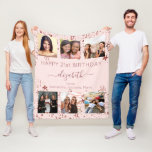 Birthday photo collage rose gold best friends fleece blanket<br><div class="desc">A gift from friends for a woman's 21st (or any age) birthday, celebrating her life with a collage of 6 of your high quality photos of her, her friends, family, interest or pets. Personalise and add her name, age 21 and your names. Dark rose gold text. A chic, feminine rose...</div>