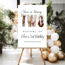 Birthday Photo Collage Welcome Party Poster