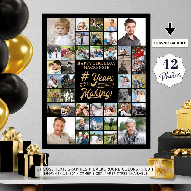 Birthday Photo Collage YEARS IN THE MAKING Print (Creator Uploaded)