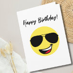 Birthday Photo Happy Face Aviator Glasses Funny  Card<br><div class="desc">Celebrate the unstoppable spirit of the pilot dad, pilot mum, aviator or traveller who’s always on the move. This is a perfect card for someone that is always planning their next adventure or reminiscing about past journeys. This simple design features a cute yellow happy face smiling ear to ear wearing...</div>