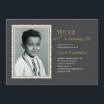 Birthday Photo Invitations For Adults<br><div class="desc">Birthday photo invitations for adults with a dark grey design. Personalise the wording and upload your old photo.</div>