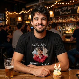 Birthday photo man myth legend name fun black T-Shirt