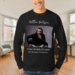 Birthday photo man myth legend name fun T-Shirt<br><div class="desc">Personalise and add your own photo of the birthday boy/man.  Personalise and add a name,  age 40 and a text.  Text: The Man,  The Myth,  The Legend.</div>