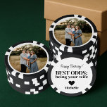 Birthday Photo Poker Chip for Husband from Wife<br><div class="desc">Turn a favourite photo into a custom poker chip birthday gift for your husband or wife, designed as a unique keepsake that blends fun casino style with a personal touch. The front features your photo inside a bold poker chip design, creating a memorable and eye-catching celebration of your relationship. The...</div>