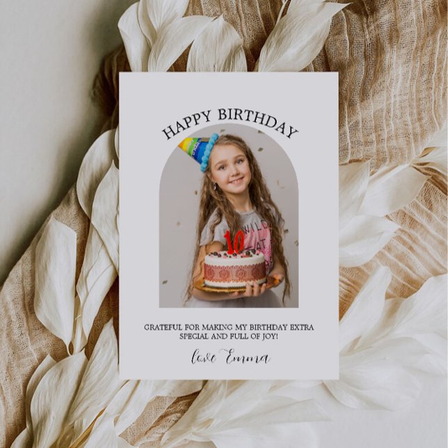 Birthday Photo Thank You Card (Birthday Photo Thank You Card)