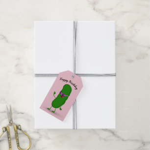 Birthday Pickle With Pink Glasses Gift Tags