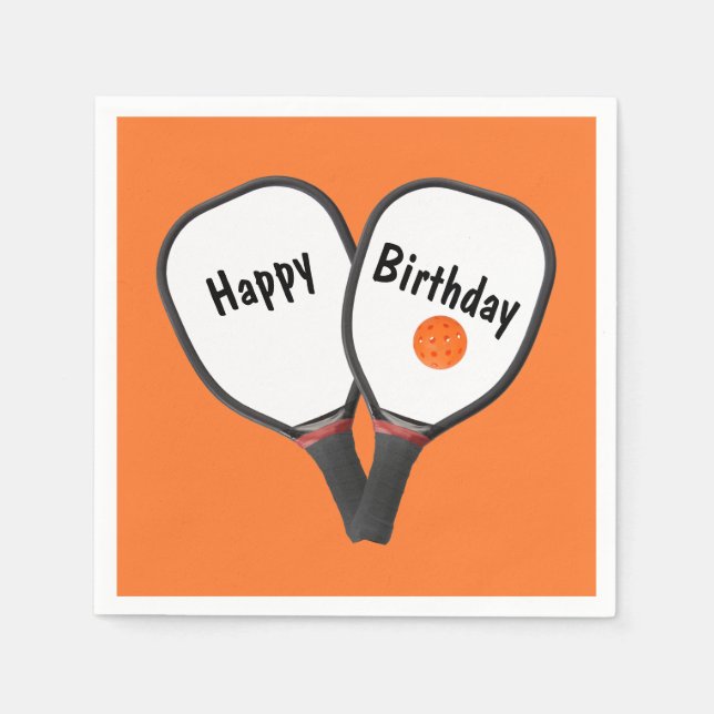 Birthday Pickleball and Paddle Napkin (Front)
