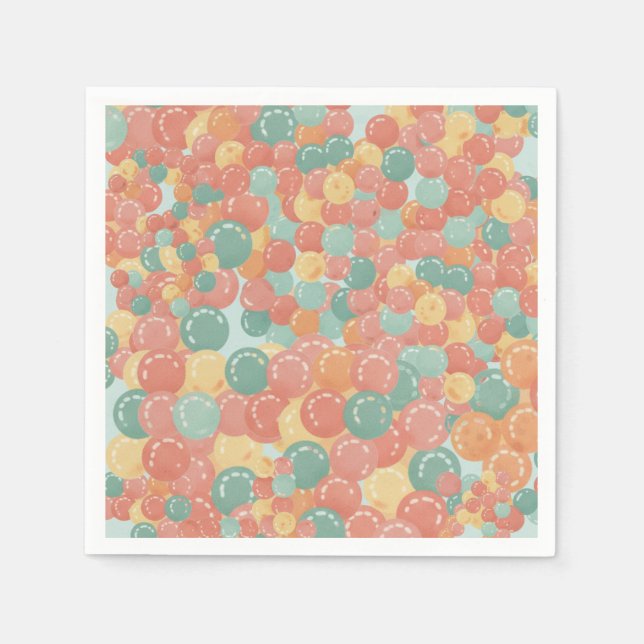 Birthday Picnic, Cute Retro Style Napkin (Front)