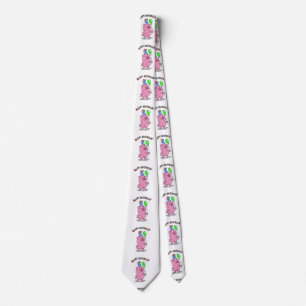 Birthday Pig cartoon   choose background color Tie