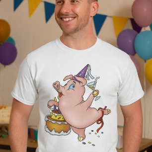Birthday Pig Partying Mens T-Shirt