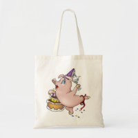 Birthday Pig Tote Bag