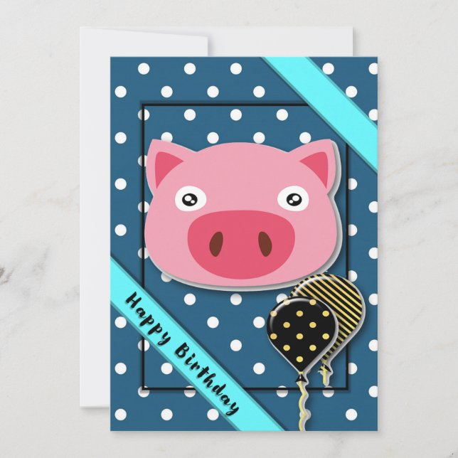 BIRTHDAY PIGGY KIDS COLLECTION - Jailmatecards Card (Front)