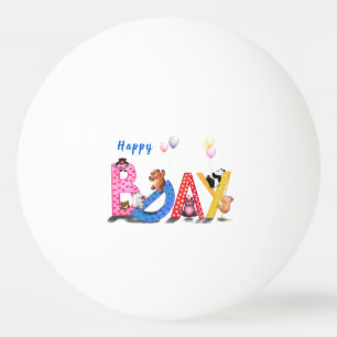 Birthday Ping Pong Ball Gift with Baby Bears Party